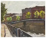 River landscape indistinctly signed (lower right) oil on board Unframed: 48.2 x 58.4 cm by Victor Korovin, oil on board, offered May 2026