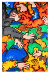 Clutching At Straws by Olivia Sterling, acrylic on canvas, sold May 2026