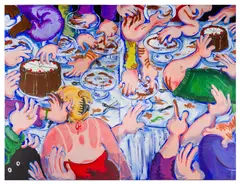 All Inclusive 1 and 2 by Olivia Sterling, acrylic on canvas, sold May 2026