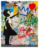 Balloon Girl by Thierry Guetta, mixed media on paper, sold May 2026