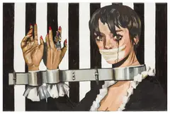 Winona Ryder by Dawn Mellor, oil on canvas, sold May 2026
