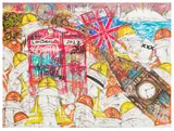 London Landmarks with Demon Builders by Nathan Bowen, acrylic on canvas, offered May 2026