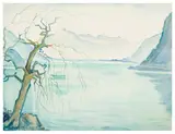 View over lake di Lugano from Castagnola by Clara Porges, watercolor, offered May 2026