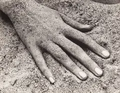 Hand on Beach by Ruth Bernhard, Silver gelatin print, printed later, pasted down to board, image/sheet size, sold May 2026