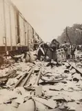 German Civilians Loot Abandoned Trains by Margaret Bourke-White, print, sold May 2026