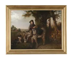 Girl with a donkey by Edward Robert Smythe, Oil on canvas, offered Feb 2026