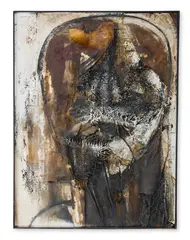 Untitled painting no. 5 by Robert Mallary, Mixed media on board in artist's frame, offered Jan 2026