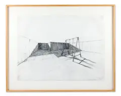 Nyc 40 (my brother's garden) by Hans Op de Beeck, 2002, Graphite on paper, offered Jan 2026