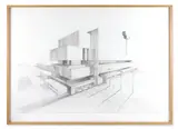 T-mart (building 2) by Hans Op de Beeck, Graphite on paper, offered Jan 2026