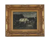 Horse and cart by Gregor von Bochmann, Oil on panel, offered Jan 2026