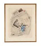 Hampshire chronicle trompe l'oeil by William Joseph Shayer, Pencil and watercolour, offered Jan 2026