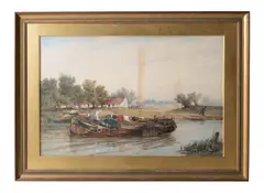 On the hague canal by Thomas Bush Hardy, Watercolour with bodycolour over traces of pencil, offered Jan 2026