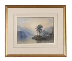 On the lake at guisachan by William Callow, Watercolour with scratching out, offered Jan 2026