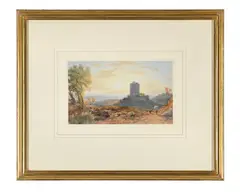 Sunset over a scottish landscape by William Leighton Leitch, Watercolour, offered Jan 2026
