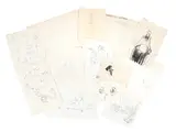 A group of figure studies and caricatures by Rudolf Wilke, ink, offered Jan 2026