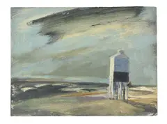 Coastal scene by Sarah Chalmers, Oil on board, offered Nov 2025