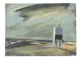 Coastal scene by Sarah Chalmers, Oil on board, offered Nov 2025