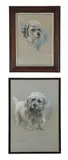 Passan and rory: portraits of two dandie dinmonts by Ernest Herbert Mills, 1932, Pastel on grey-green paper, offered Nov 2025