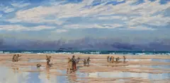 Cockle fishers at gravelines by John Brett, Oil on canvas, offered Nov 2025