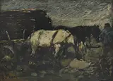 Horse and cart by Gregor von Bochmann, Oil on panel, offered Nov 2025