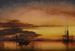Sunset on the lagune by Edward William Cooke, Oil on paper laid on canvas, offered Nov 2025