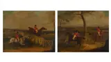 Over the fence; and on the scent by Henry Thomas Alken, Oil on canvas, a pair, offered Nov 2025