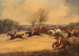 The leamington steeplechase by Henry Thomas Alken, Oil on canvas, a set of four One signed, offered Nov 2025
