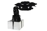 The byrds by Jim Lambie, 2005, Mixed media, black fibreglass, mirrored plinth, oil dips and owl shadow, offered Oct 2025