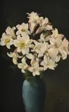 Vase of royal lillies by Jacob Kramer, Oil on canvas, offered Oct 2025