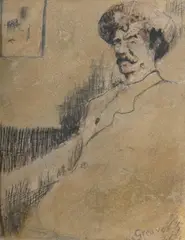 Portrait of james abbott macneil whistler by Walter Greaves, Pencil, offered Oct 2025