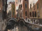 The two bridges, venice by Edward Seago, Oil on board, offered Oct 2025