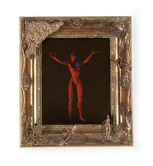 Pandora by Steve Caplin, 2017, Wood, plaster, leather, plastic, brass, card with LCD screen, offered Oct 2025