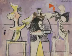 Natural forms by Graham Sutherland, Watercolour, gouache and crayon, offered Oct 2025