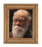 Head study of a bearded man by Heinrich Reinhard Kröh, Oil on panel, offered Oct 2025