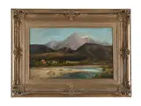 Mountainous landscape by Carl Irmer, Oil on canvas, offered Oct 2025