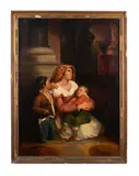 After giuseppe mazzolini, mother and children by W. Ellison, Oil on canvas, offered Oct 2025