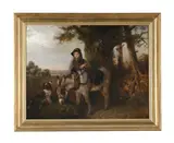 Girl with a donkey by Edward Robert Smythe, Oil on canvas, offered Oct 2025