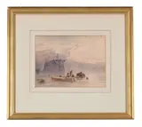 Hulks at anchor by William Cook Of Plymouth, Pencil, watercolour and bodycolour, offered Oct 2025