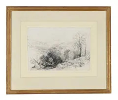 Moel siabod by David Cox Senior, drawing, offered Oct 2025