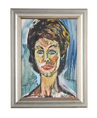 Portrait of liz robertson by John Bratby, Oil on canvas, offered Aug 2025