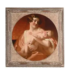 The joy of motherhood by Frank O. Salisbury, 1934, Oil on canvas, painted oval, offered Aug 2025