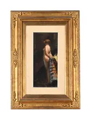 Portrait of a woman by Francesco Longo Mancini, Oil on board, offered Aug 2025