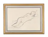 Reclining nude by Edward Wolfe, Pencil, offered Aug 2025