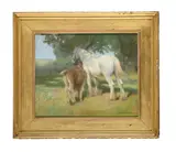 A mare and foal by Frank Stonelake, Pastel, offered Aug 2025