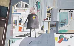 How many shots it took to kill a soldier in franco prussian war by Conroy Maddox, 1964, Oil on canvas, offered Jul 2025