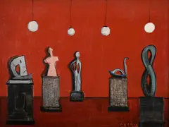 The museum of modern art by Fred Uhlman, 1954, Oil on canvas, offered Jul 2025