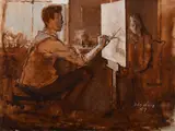 Jehan daly painting janet by John Stanton Ward, Oil on canvas laid to board, offered Jul 2025