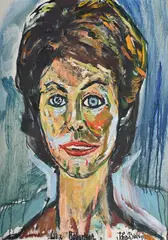 Portrait of liz robertson by John Bratby, Oil on canvas, offered Jul 2025