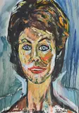 Portrait of liz robertson by John Bratby, Oil on canvas, offered Jul 2025