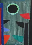 Green & black q by Terry Frost, Watercolour, acrylic, chalk, card and collage, offered Jul 2025